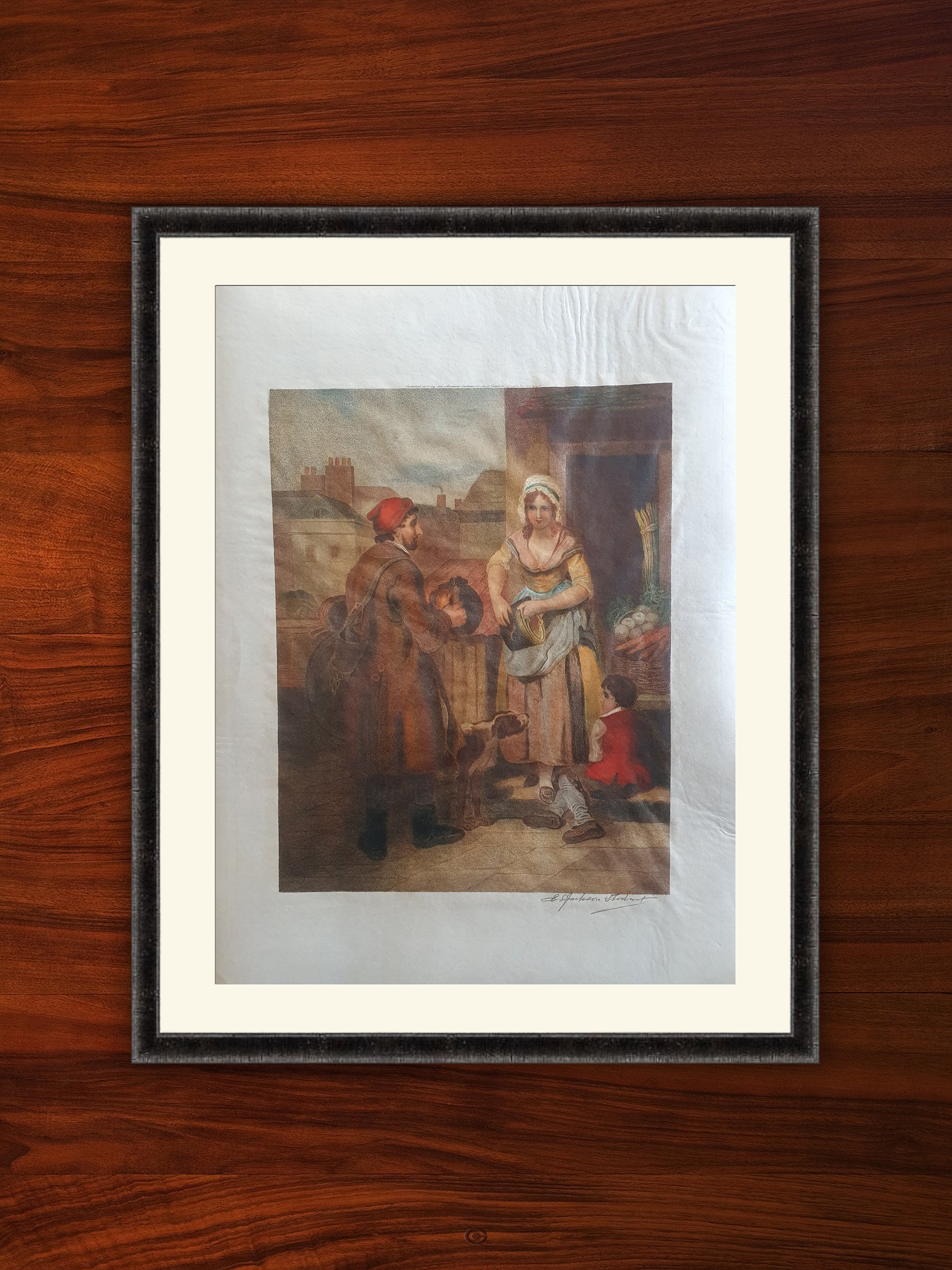 Peinture Xixe - Cris de Londres Francis Wheatley Marchands Rues Pots & Pans To Mend Gravure Couleurs