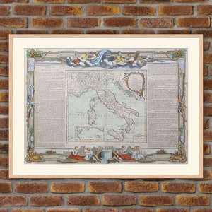 1766 colored engraving - Italy - Atlas DESNOS - 15.2x21.3in - Decoration, Large Prints