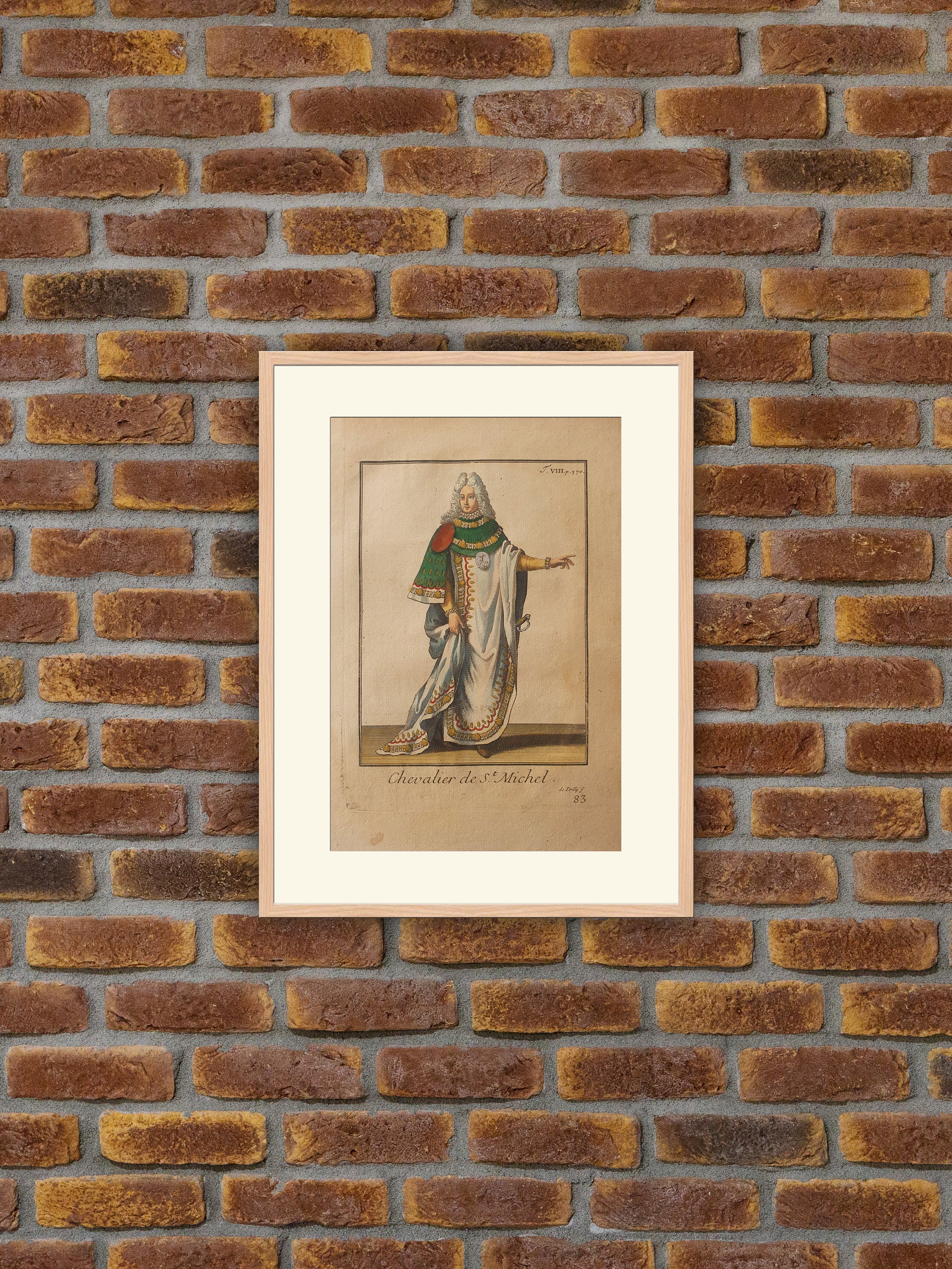 Ordres Militaires - Chevalier de St Michel Gravure Couleurs 1714 Hélyot