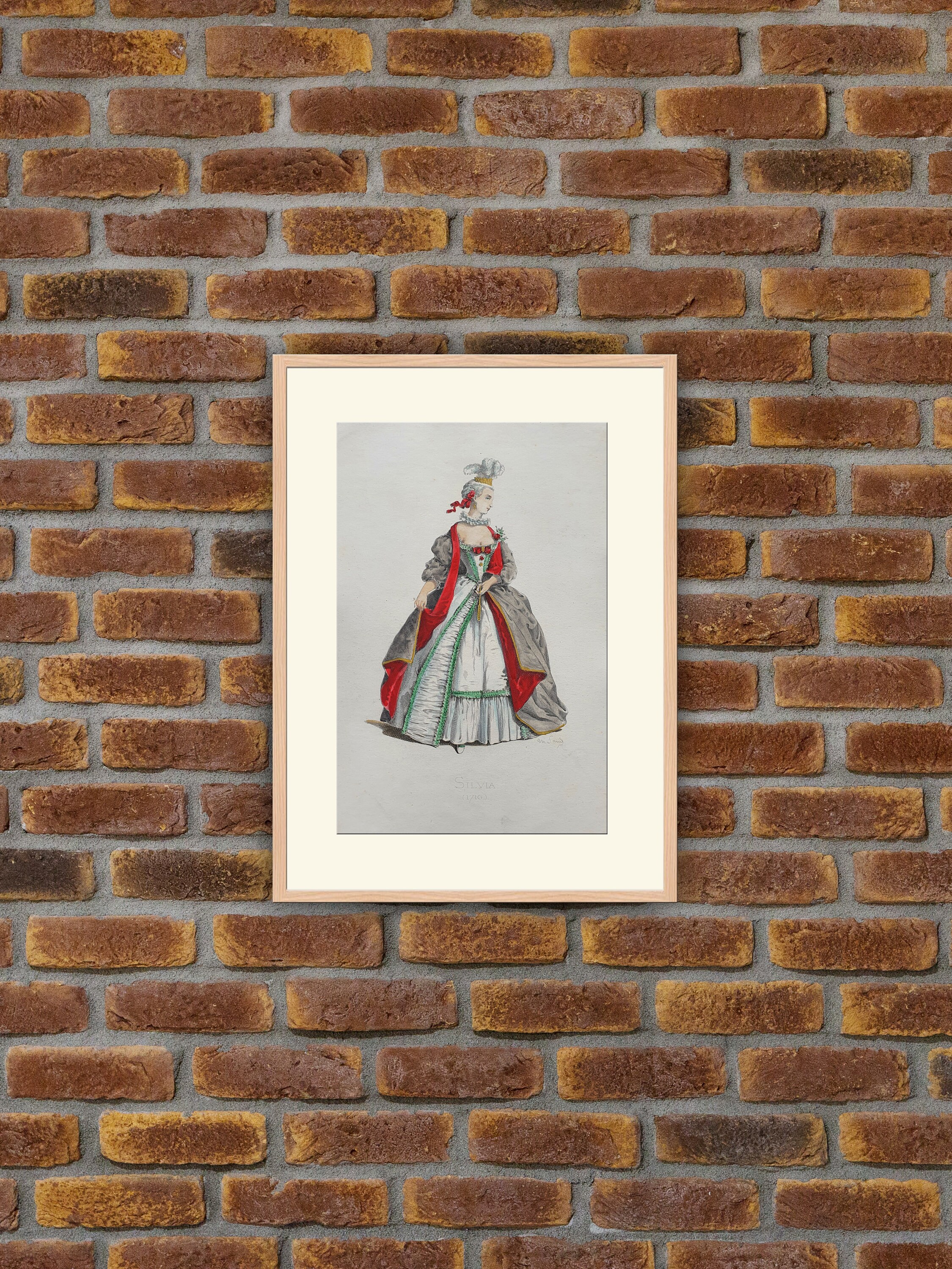 Théâtre - Masques et Bouffons Silvia | 1716 M. Sand Commedia Dell'arte 1860 Gravure Couleurs