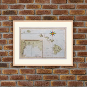 Gravure 1762 - Cartographie - Atlas - Carte des Iles Sandwich - Rigobert BONNE