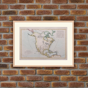 Gravure 1762 - Cartographie - Atlas - Amérique Septentrionale (Etats-Unis, Canada, Mexique, Amérique Centrale) - Rigobert BONNE