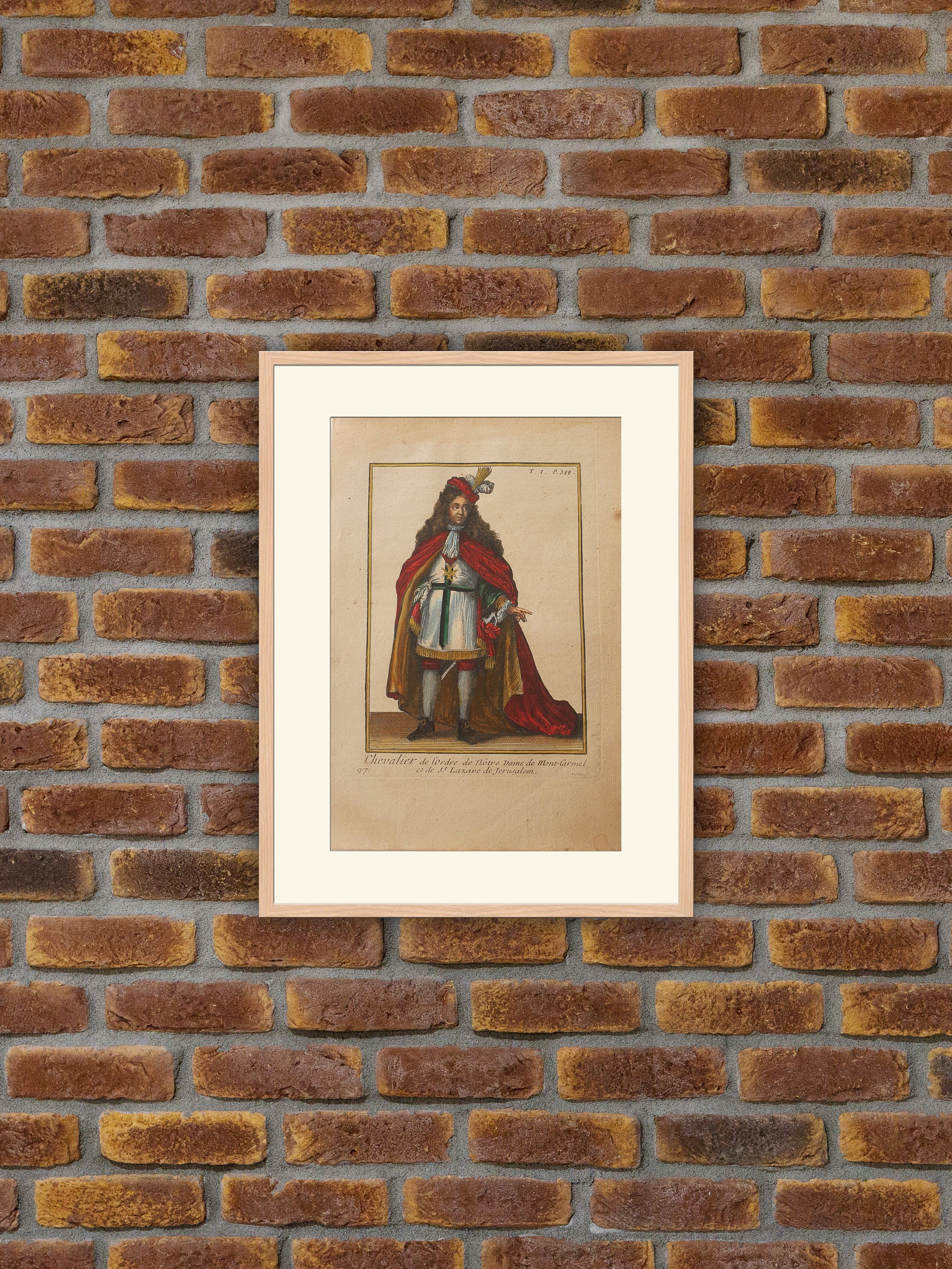 Ordres Militaires - Chevalier de L'ordre Nôtre-Dame Mont-Caramel, et St Lazare Jérusalem Gravure Cou