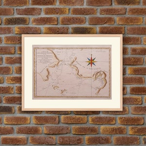 Gravure 1762 - Cartographie - Atlas - Carte de l’entrée de Norton et du Detroit de Béring... - R. BONNE