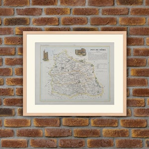 Landkarten - Französische Abteilung - PUY de DOME - 1853 Atlas MONIN - 12,2x9,8in - Dekoration, Druck
