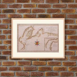 Gravure 1762 - Cartographie - Atlas - Carte de la Rivière de Cook dans la partie Nord-Ouest de l’Amérique - Rigobert BONNE