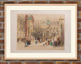 1849 colored engraving - David Roberts - Holy Land - Egypt - Syria - Arabia - 3 - 13.8x20.7in - Decoration, Print