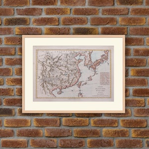 Gravure 1762 - Cartographie - Atlas - Empire de la Chine, Royaume de Corée et Iles du Japon - Rigobert BONNE