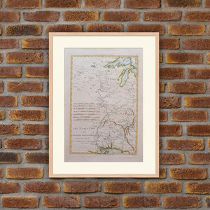 Gravure 1762 - Cartographie - Atlas - Les Etats-Unis de l’Amérique Septentrionale Partie Occidentale (Louisiane, Floride) - Rigobert BONNE