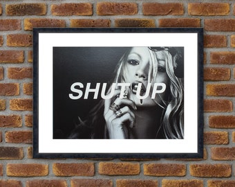 Street Art - DEATH NYC - Kate Shut Up Bow - 2018 Original signierter Serigraph - 12.6x17.7in - Dekoration, Große Drucke