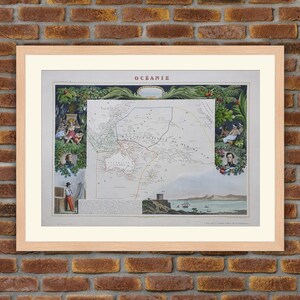 Große Landkarten - Kontinent : Océanie - 1850 Gravur Atlas Levasseur - 19,5x14,4in - Dekoration, Druck