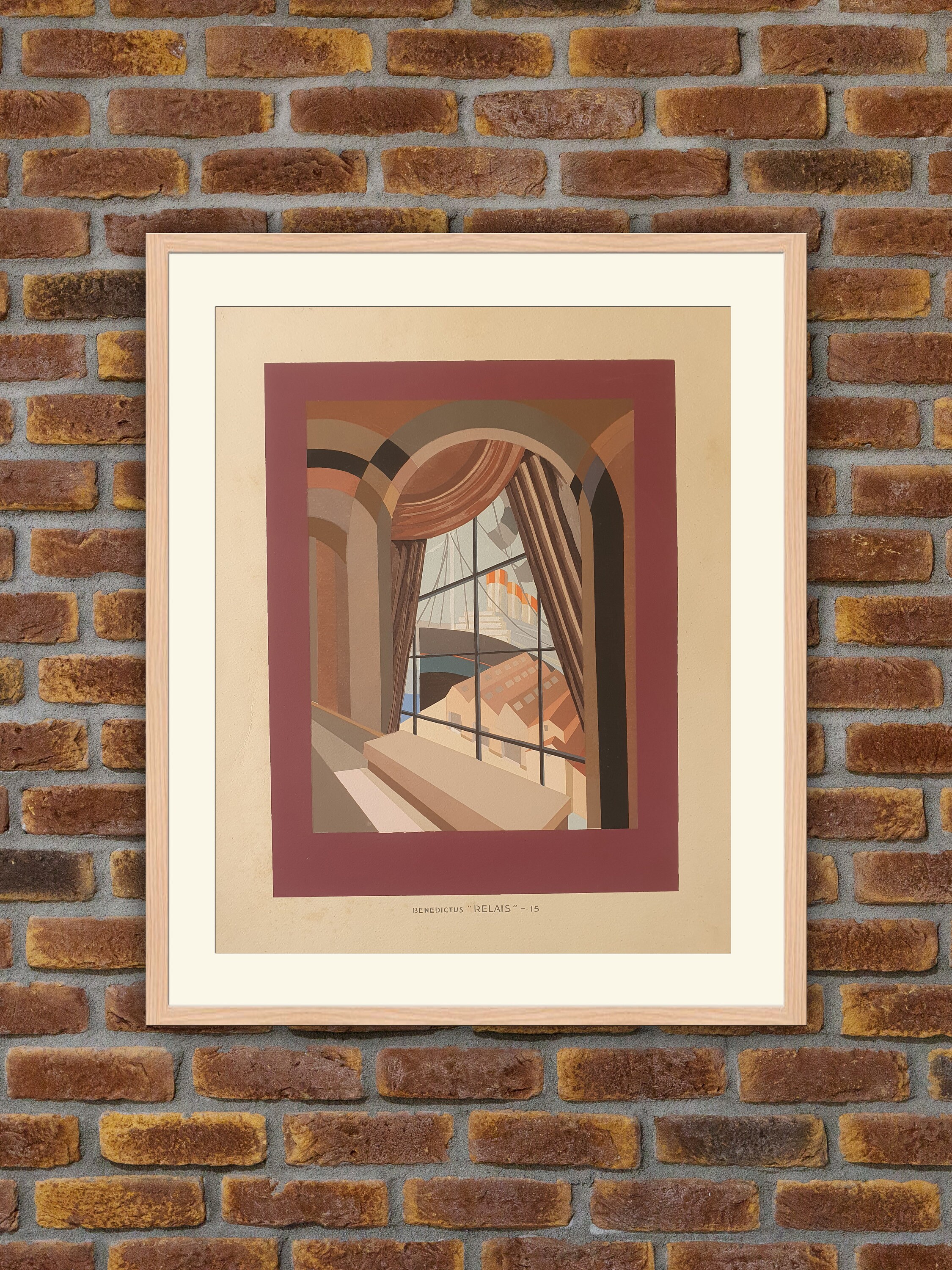 Pochoir Art Déco - Relais 15 Benedictus/Saudé 1930