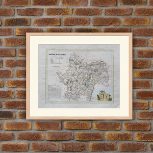 Landkarten - Französische Abteilung - Saône et Loire - 1833 Atlas MONIN - 12,2x9,8in - Dekoration, Druck