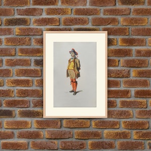 Theater costumes - Gianduja (1858) - M. Sand 1860 Commedia dell&#39;arte - Hand-colored Engraving - 10.4 x 7.1 in - Decoration, Print