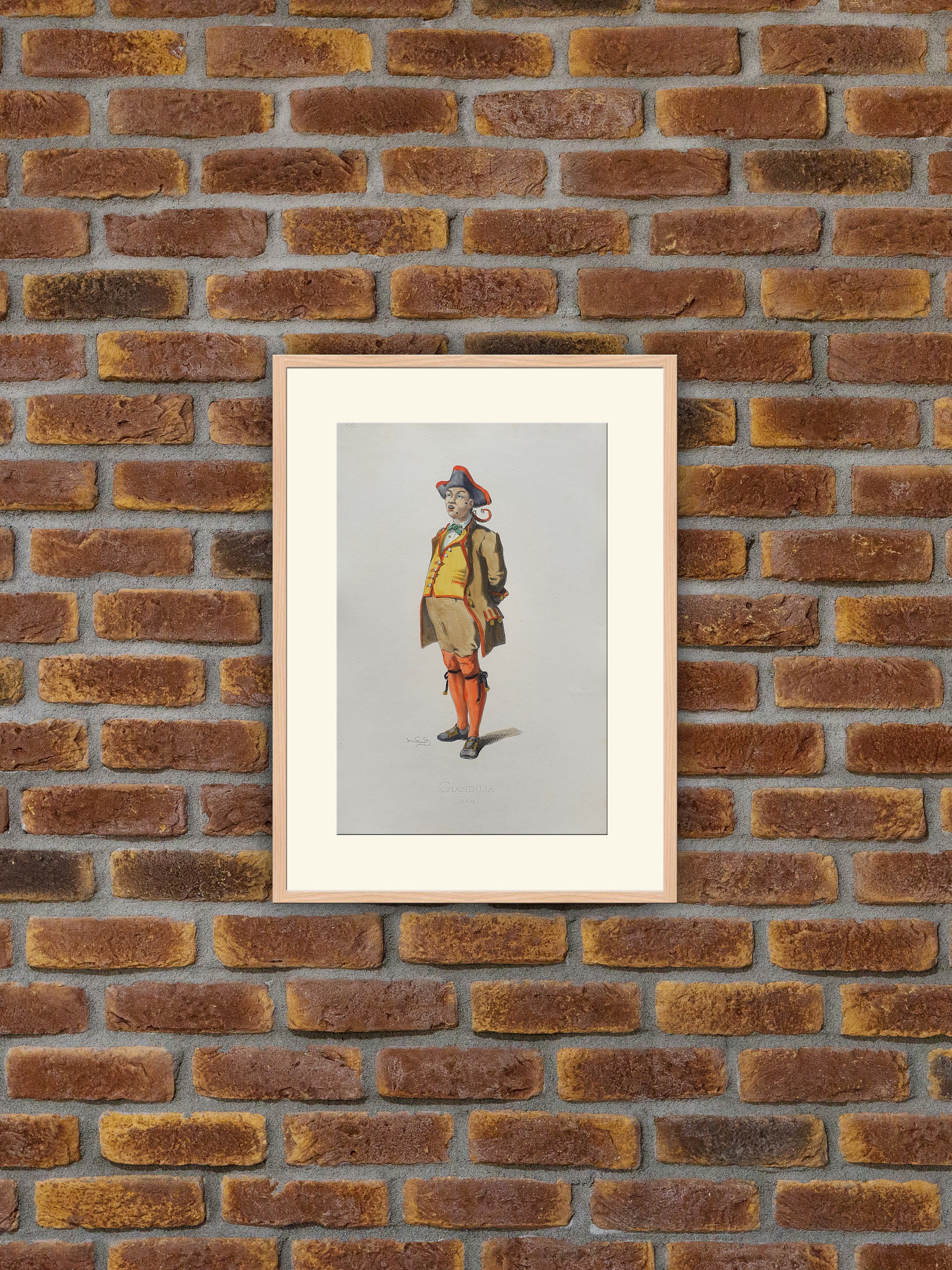 Théâtre - Masques et Bouffons Gianduja | 1858 M. Sand Commedia Dell'arte 1860 Gravure Couleurs