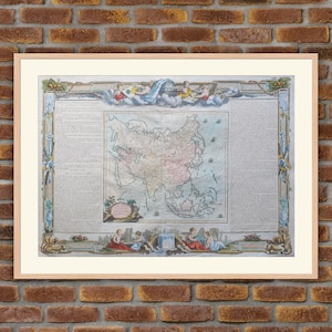 1766 colored engraving - Asia - Atlas DESNOS - 15.2x21.3in - Decoration, Large Prints
