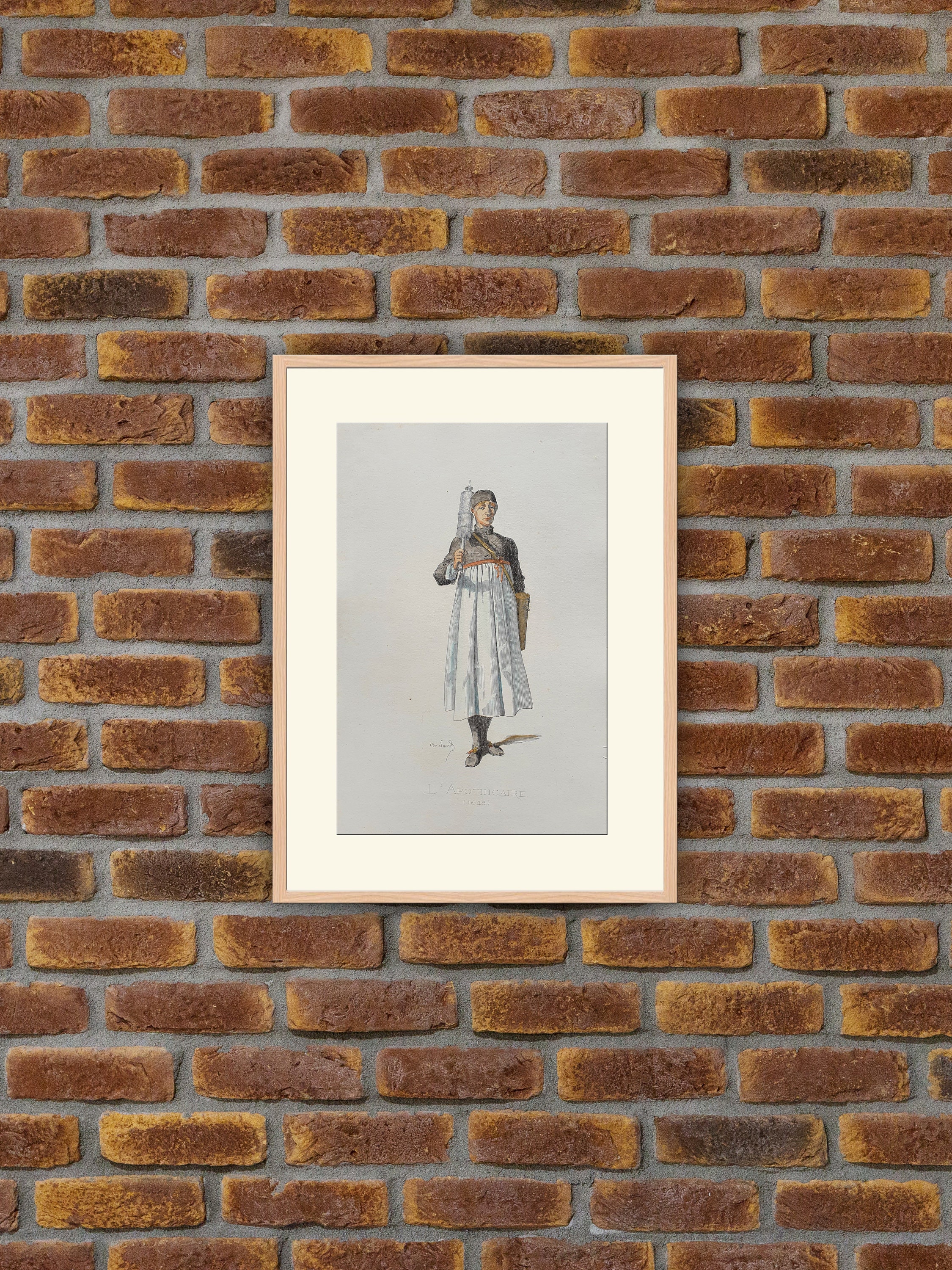 Théâtre - Masques et Bouffons L'apothicaire | 1645 M. Sand Commedia Dell'arte 1860 Gravure Couleurs