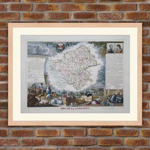 1850 Gravur Atlas Levasseur - Große Karte Französische Abteilung - Loire-Inferieure (Loire-Atlantique) - 19,5x14,4in - Dekoration, Druck