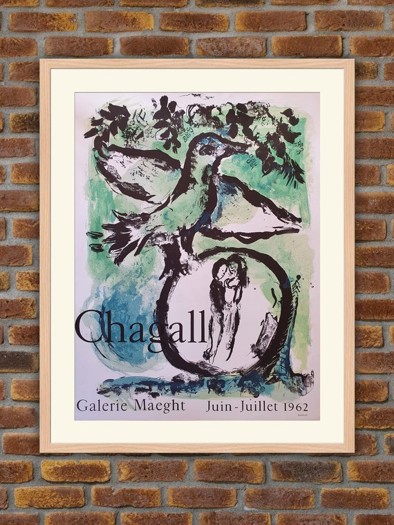 Affiche Galerie Maeght「L'Oiseau Vert」マルク・シャガール