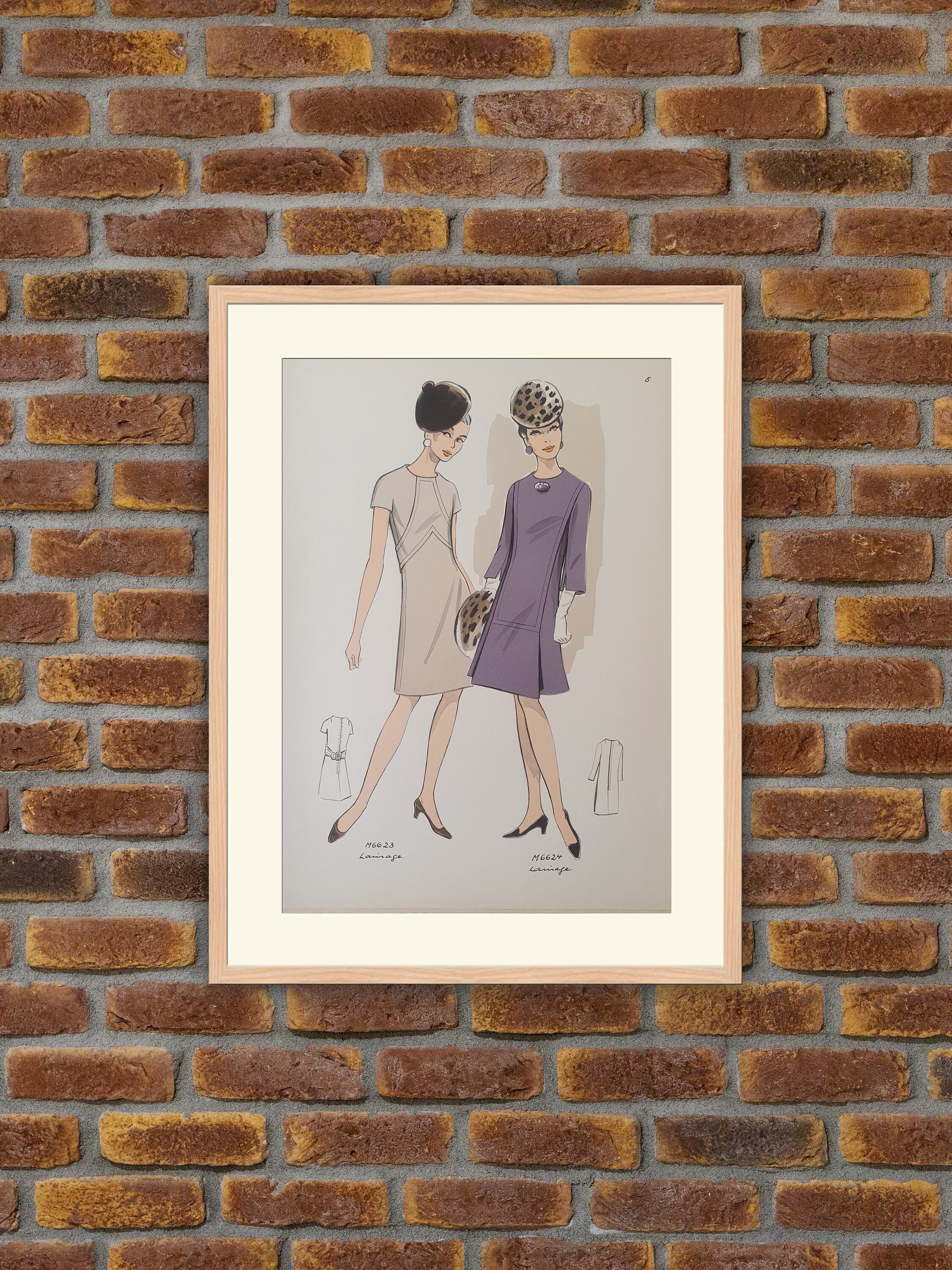 Haute Couture 1968 - Lainage Planche Imprimée Couleurs