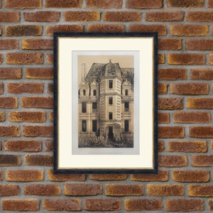1864 Lithograph - Castles - Ruines du Château de Mont-Saint-Jean (Saône et Loire) - V. Petit, Architecture - 13.4x10in - Decoration, Prints