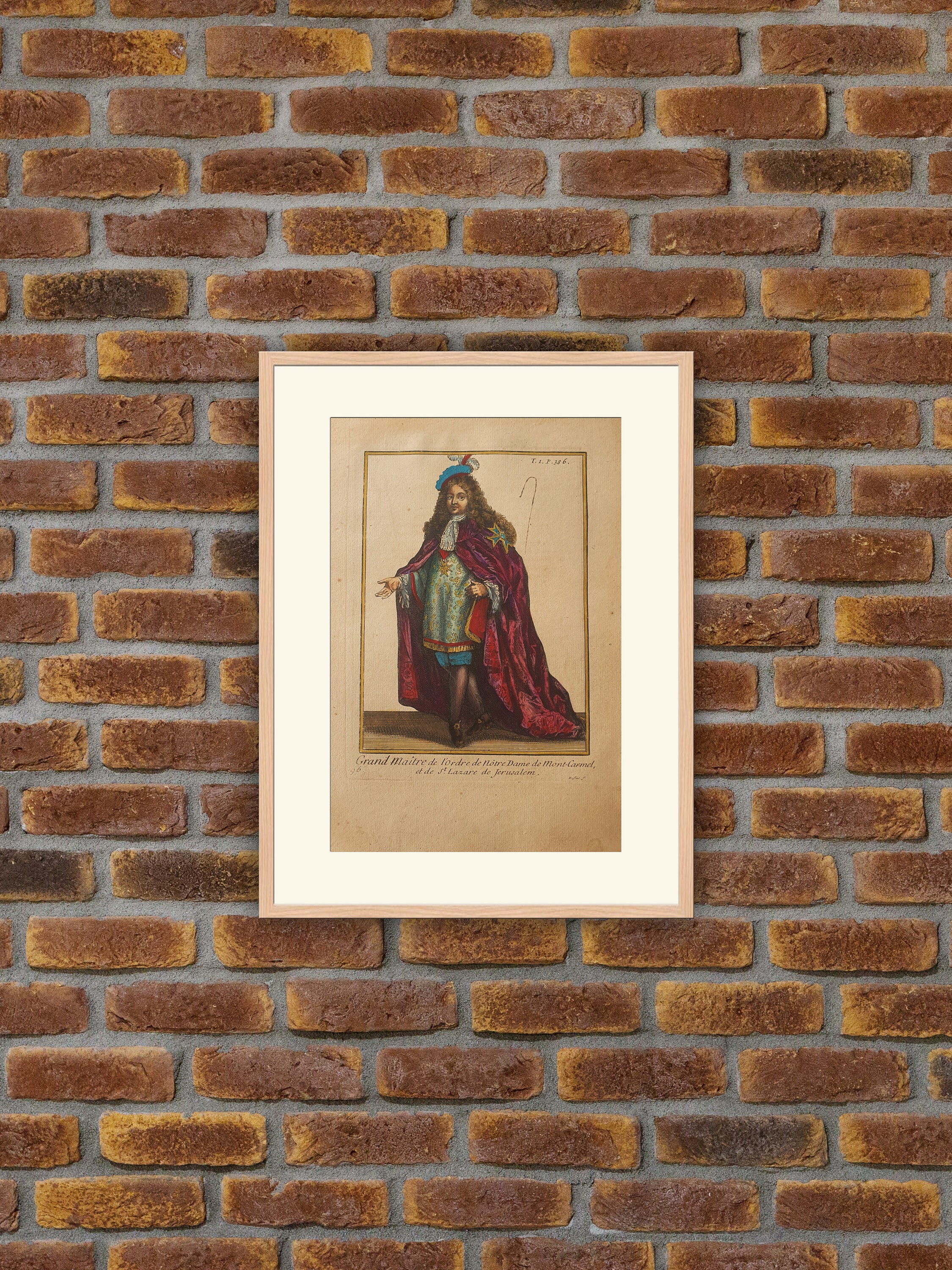 Ordres Militaires - Grand Maître de L'ordre Nôtre-Dame Mont-Caramel, et St Lazare Jérusalem Gravure