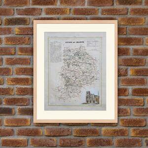 Landkarten - Französische Abteilung - Seine-et-Marne - 1833 Atlas MONIN - 12,2x9,8in - Dekoration, Druck
