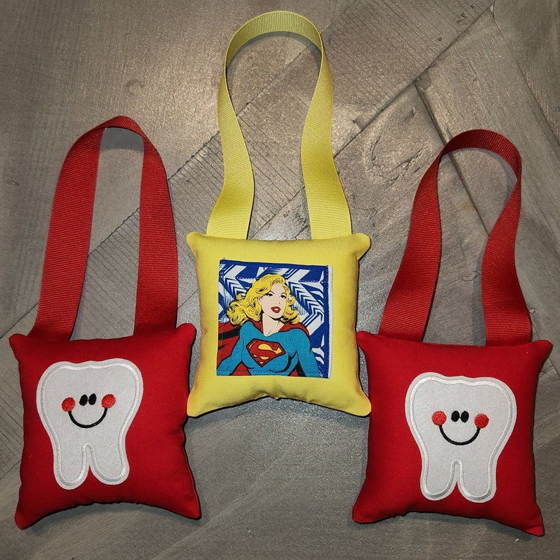 Batgirl Pillow, Bat Woman Tooth Fairy Pillow, Kid Tooth Pillow, Tooth