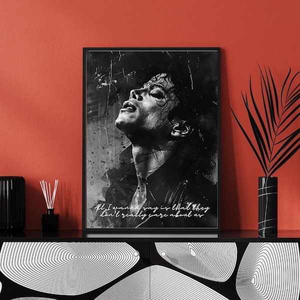 Michael Jackson Printable Wall Art, 80's Pop Icon Digital Wall Art Download, Michael Jackson Poster, Music Art Print