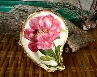 Extra large handcrafted ,decoupaged oyster shells from Cape Cod.