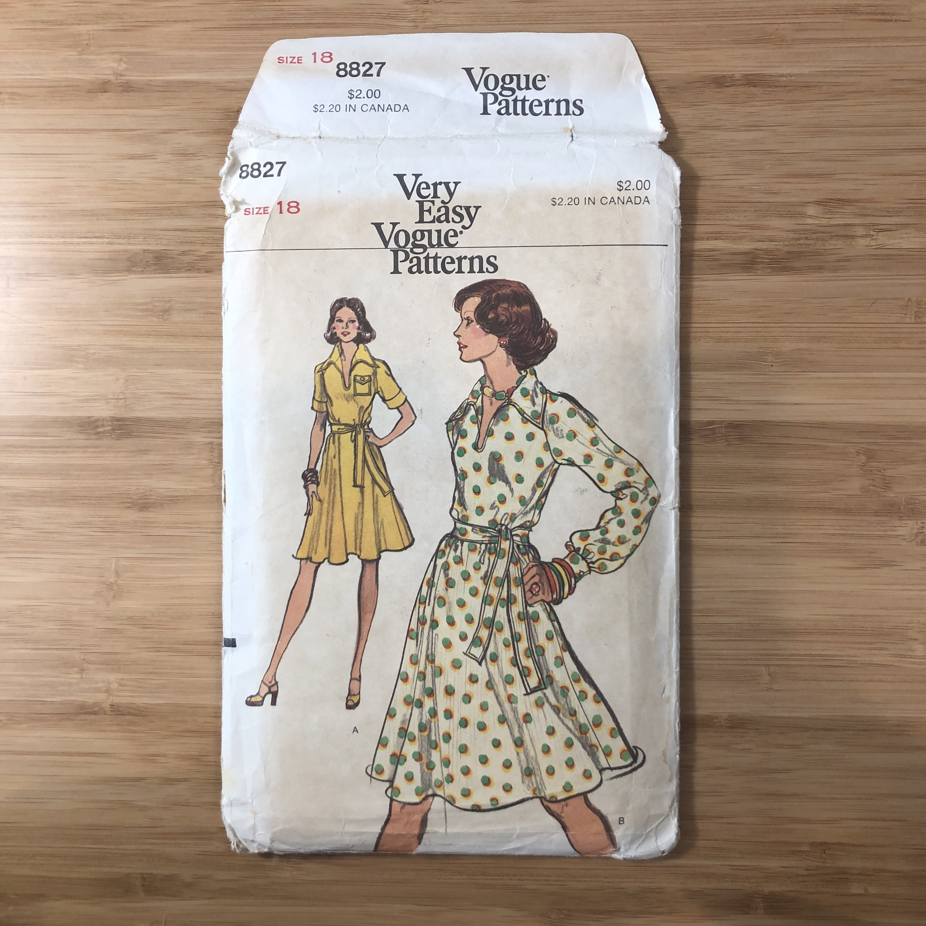 UNCUT Vintage Loose Dress, Very Easy Vogue 5837, Factory Fold