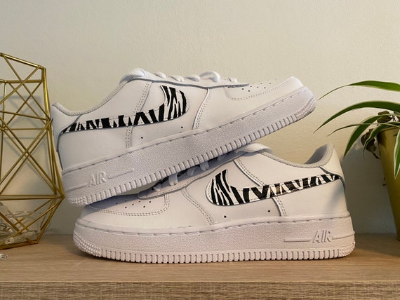 Custom Nike Air Force 1 zebra | Etsy