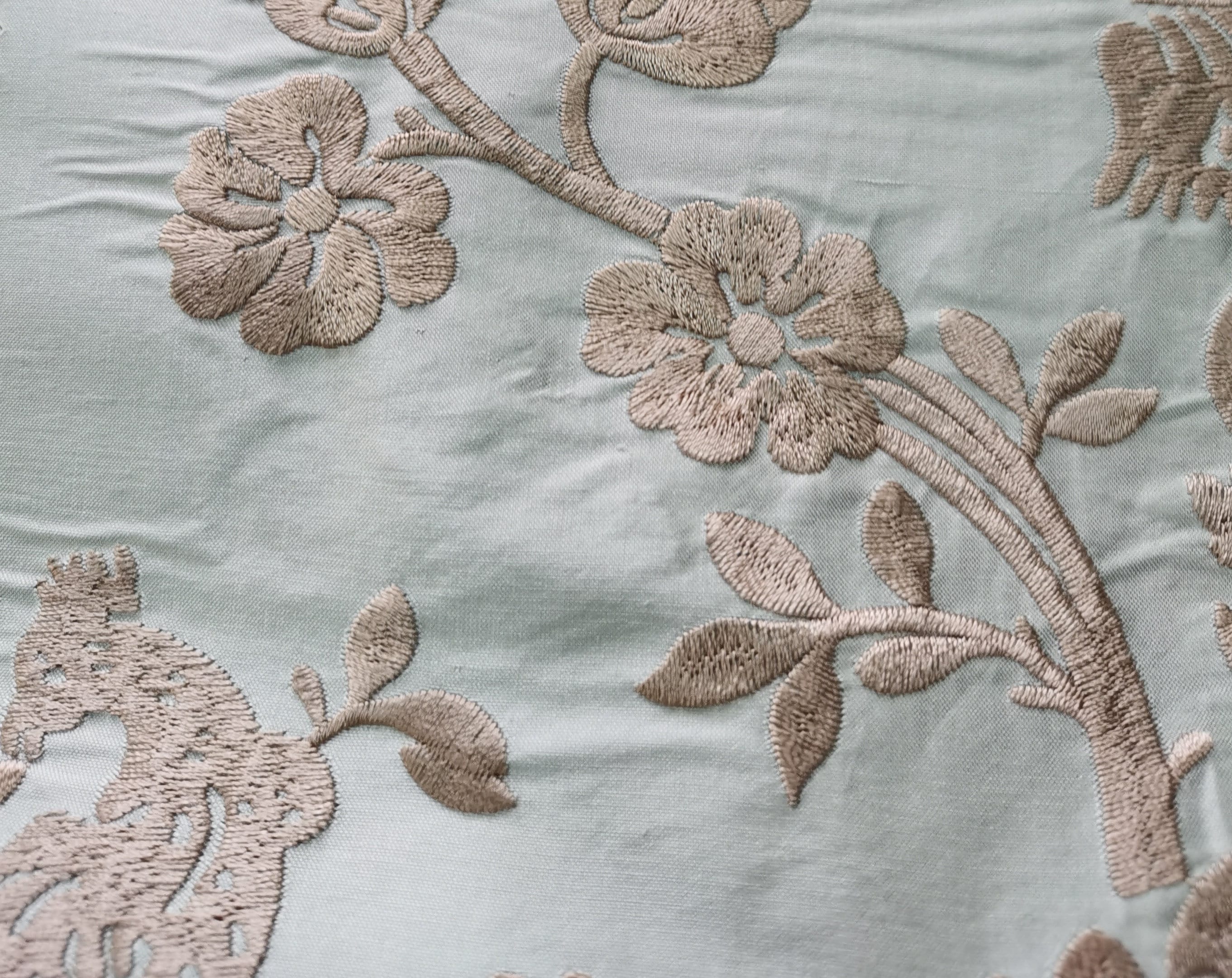 Monochic: Chinoiserie Embroidered Drapery on Silk Doupioni DP-22 - Etsy