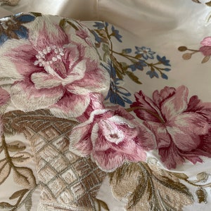 Bloom: Chinoiserie Embroidered on Beige Silk Doupioni DP-2