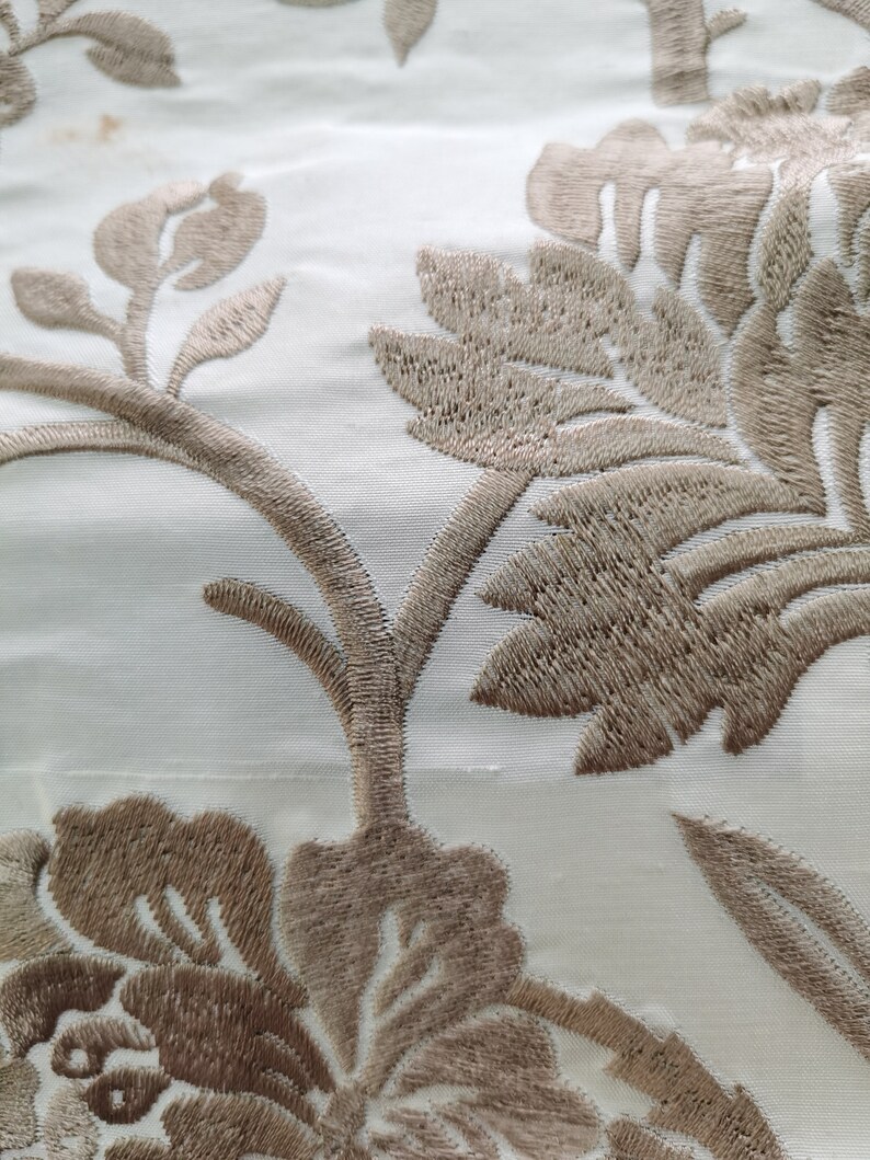 Monochic: Chinoiserie Embroidered Drapery on Silk Doupioni DP-1 - Etsy