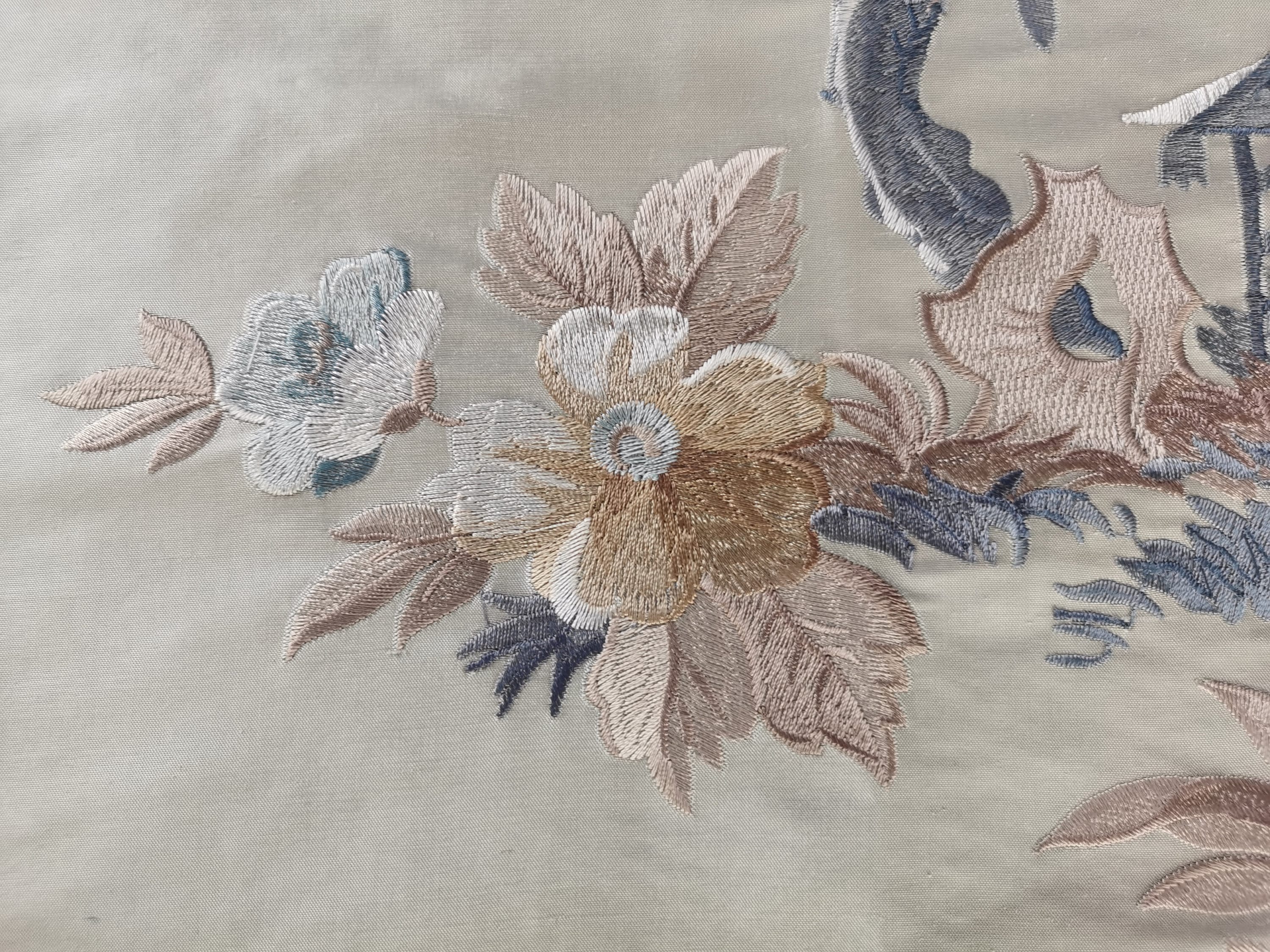 Pagoda: Chinoiserie Embroidered Drapery on Gray Silk Doupioni DP-22 - Etsy