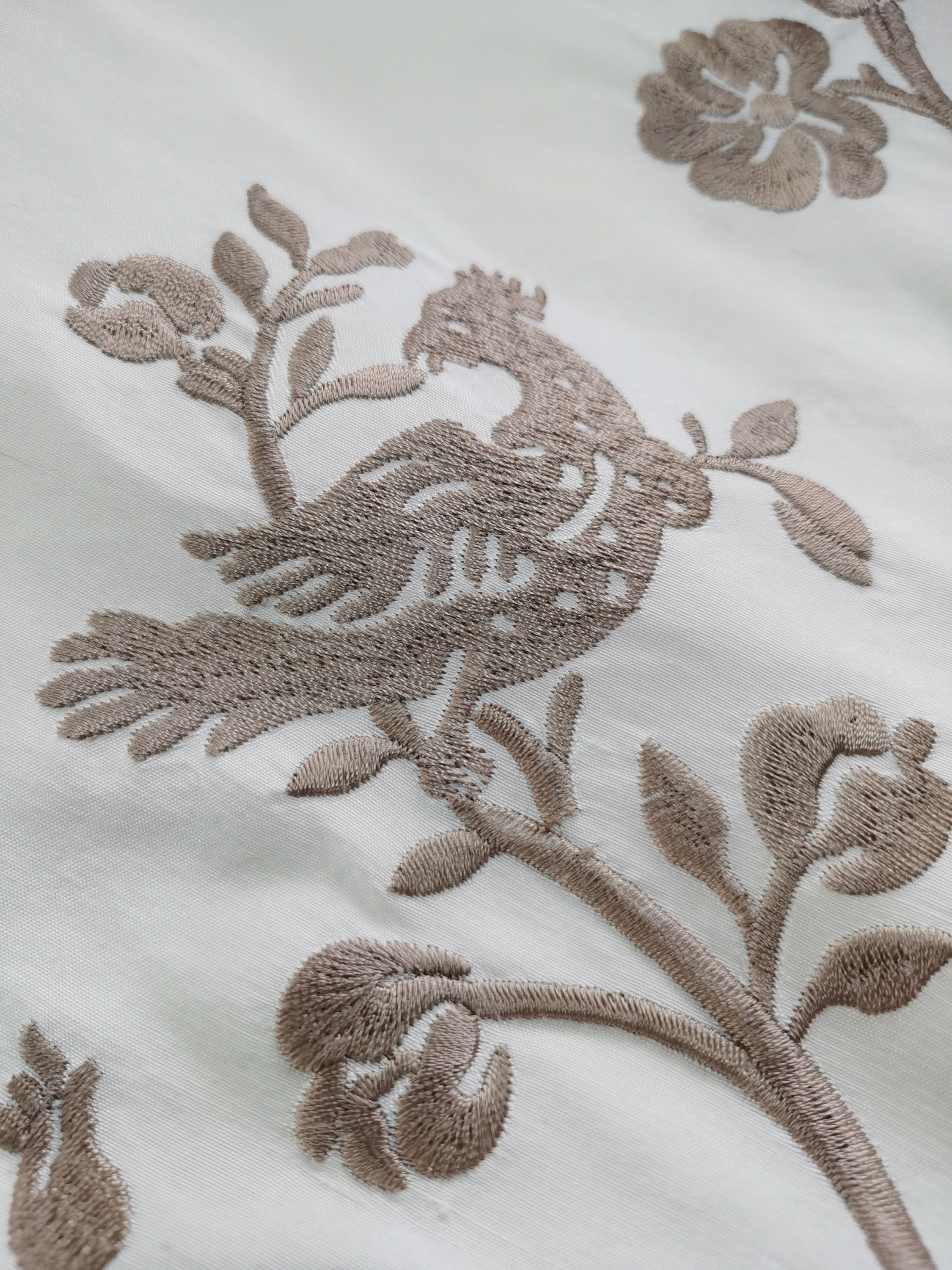 Monochic: Chinoiserie Embroidered Drapery on Silk Doupioni DP-1 - Etsy