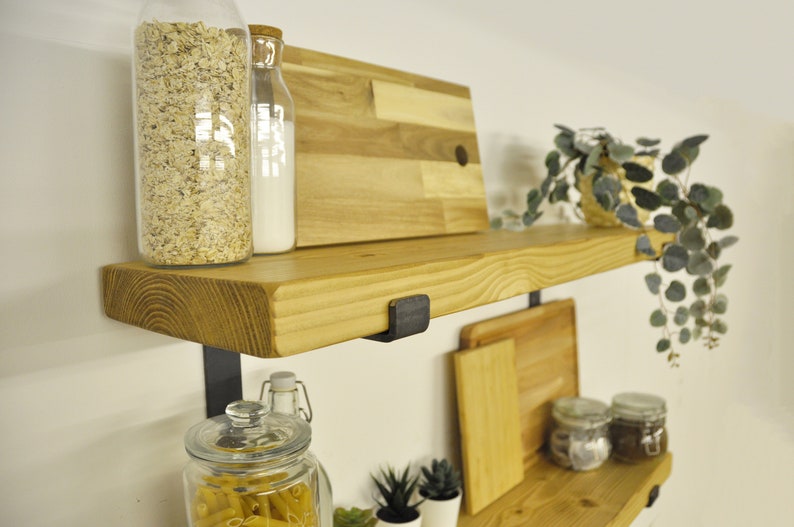 Rustic Shelves With Brackets Handcrafted in the UK 22cm Etsy UK
