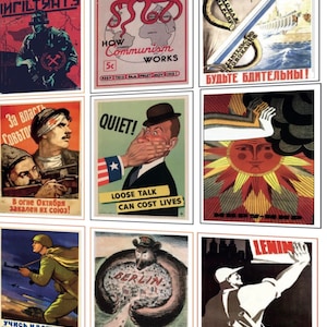 Carteles vintage 1:12 para casas de muñecas, descargables, imprimibles, COLD_WAR_I.