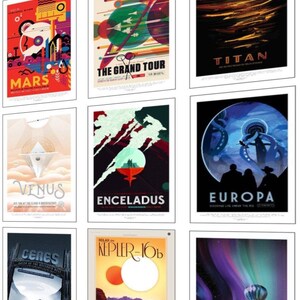 1:12 Turisti spaziali della NASA SCARICATI poster vintage stampabili per Dollshoue