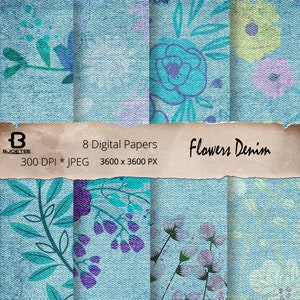 Floral Digital Paper Flowers ScrapBooking Paper Digital Flower Paper Pack Floral Background Papers