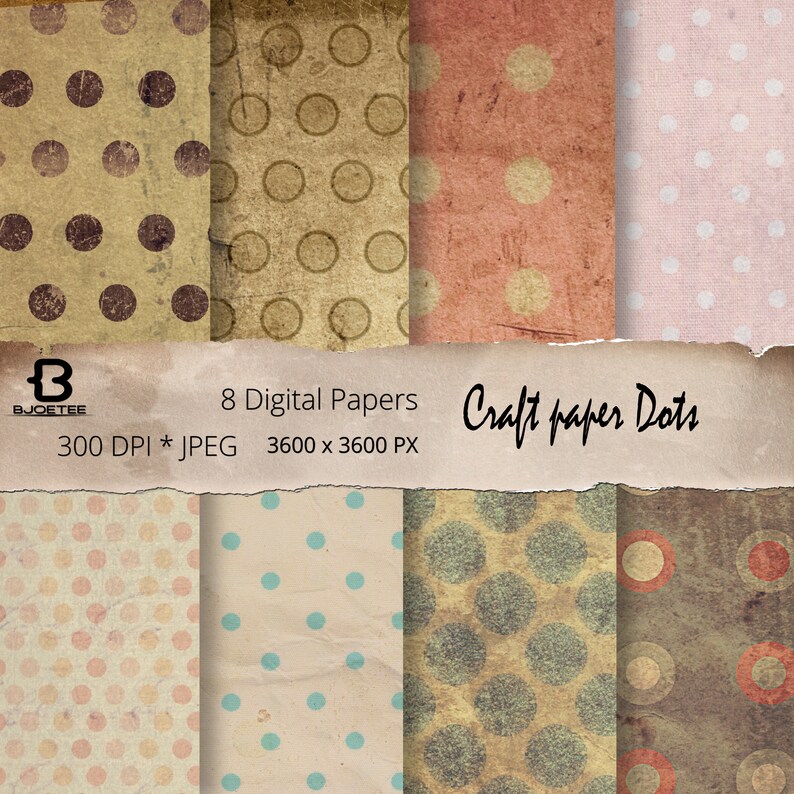 Dots Digital Paper, Grunge Dots Paper, Commercial Use, Polka Dots Paper ...