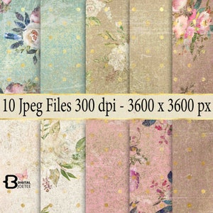 Digital Paper Roses Pastel Roses Paper Victorian Themed Stamperia Paper Chic Roses Paper Digital Paper Cottage Roses Sheets Vintage