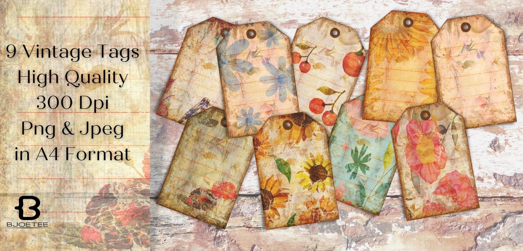 DIGITAL DOWNLOAD TAG Junk Journal Tags Scrapbooking Tags Ephemera Tag ...