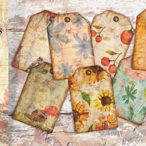 DIGITAL DOWNLOAD TAG Junk Journal Tags Scrapbooking Tags Ephemera Tag Junk Journal Supplies Paper Ephemera Digital Paper Printable.