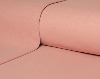 Plain Rose Pink Jersey Ribbing, Solid Stretch Knit Fabric for Cuffs and Bands