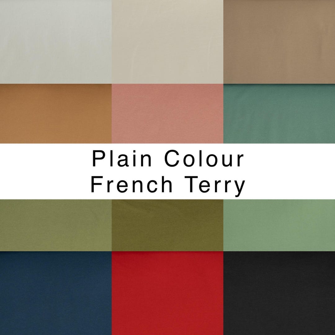 Terry Looped Plain French Terry Fabric, Looped Back French Terry, Solid Colour ...