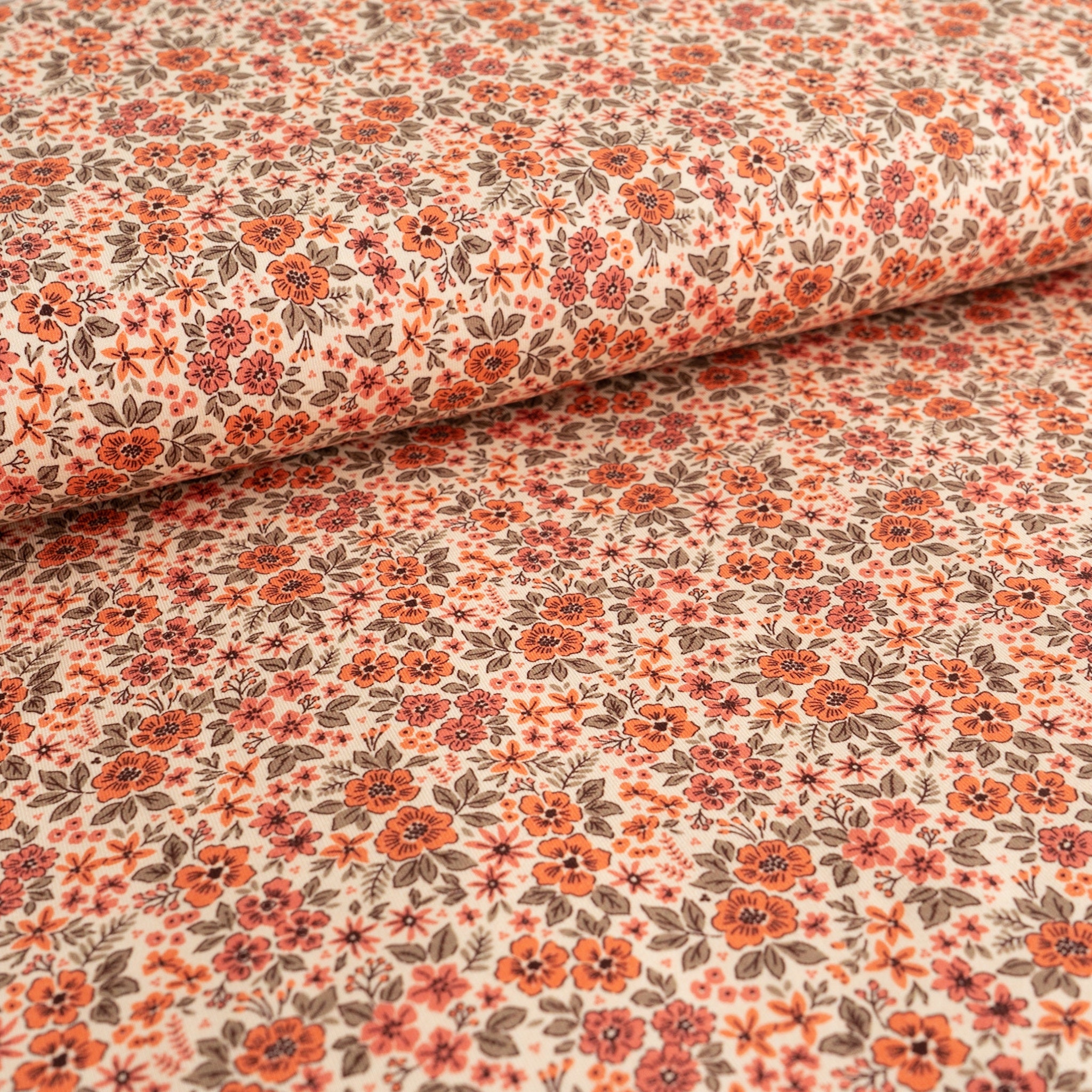 Floral cotton jersey fabric hotsell