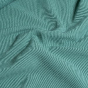 Dusty Mint Plain Ribbed Jersey, Stretch Knit Fabric