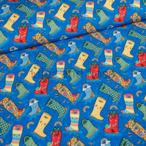 Softshell Fabric, Wellies Fabric, Blue Softshell, Fabric for Jackets, Water Resistant Fabric, Printed Softshell